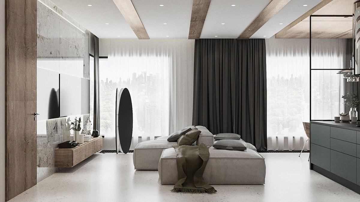 Thiết kế căn hộ dưới 75 mét vuông phong cách tối giản